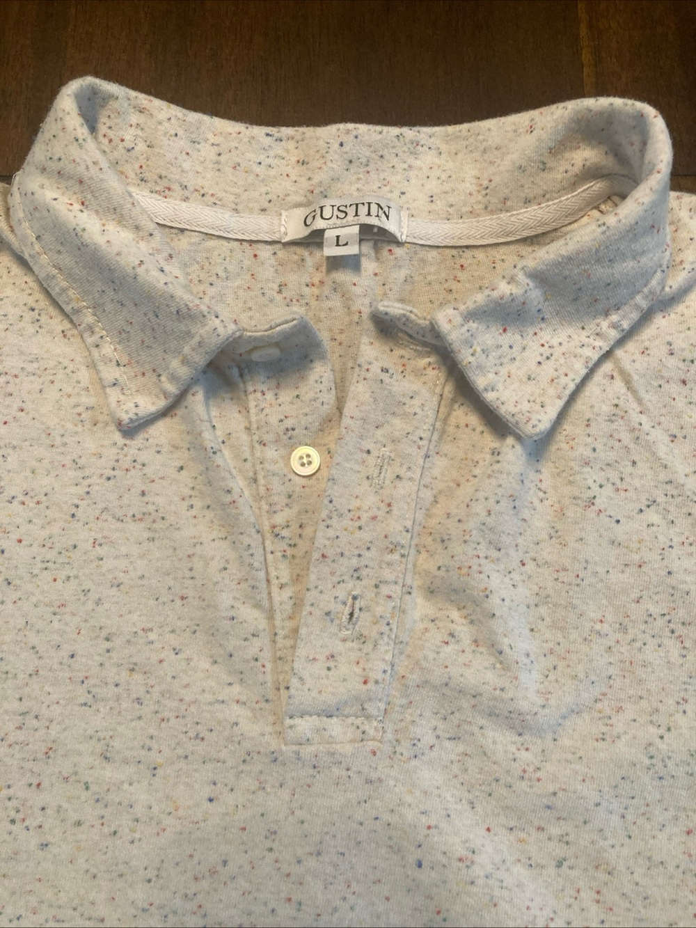 Gustin Cream Polo with Multicolor Speckles